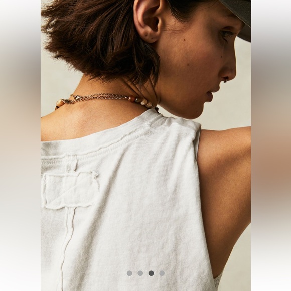 🔥Last One!NWT free people Tied up Muscle Tee in Ivory Size: S - Picture 3 of 5